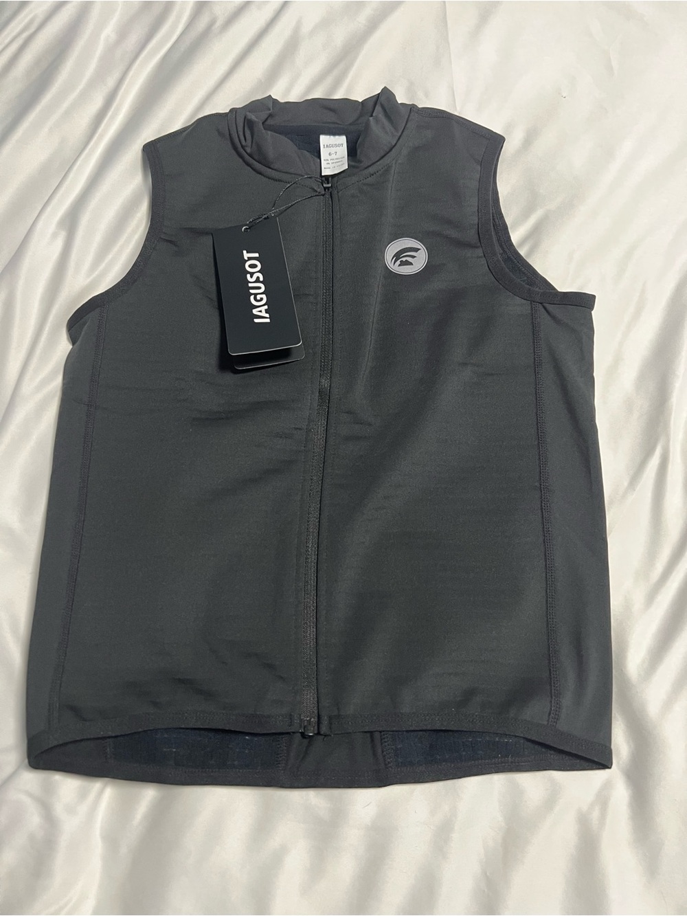 Kids Black Sleeveless Zip Vest